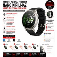 onlinekordon Amazfit Active 3 Premium Uyumlu Nano Kırılmaz Hidrojel Ekran Koruyucu 2 Adet Darbe Emici Tam Koruma
