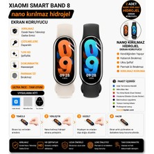 onlinekordon Xiaomi Smart Band 8 Uyumlu Nano Hidrojel Ekran Koruyucu 2 Adet Kırılmaz Darbe Emici Tam Koruma