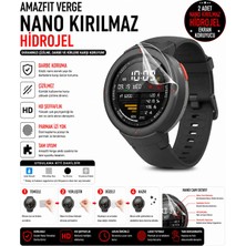 onlinekordon Amazfit Verge Bluetooth Uyumlu Nano Kırılmaz Hidrojel Ekran Koruyucu 2 Adet Darbe Emici Tam Koruma
