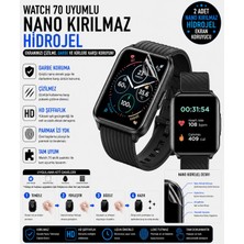 onlinekordon Motorola Moto Watch 70 Uyumlu Nano Kırılmaz Hidrojel Ekran Koruyucu 2 Adet Darbe Emici Tam Koruma