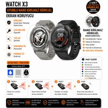 onlinekordon Oppo Watch X3 Uyumlu Nano Hidrojel Ekran Koruyucu 2 Adet Kırılmaz Darbe Emici Tam Koruma