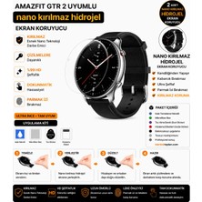 onlinekordon Xiaomi Watch Amazfit Gtr 2 Uyumlu Nano Hidrojel Ekran Koruyucu 2 Adet Kırılmaz Darbe Emici Tam Koruma