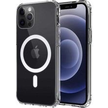 Elif Asya Ceyiz Tekstil Newface Apple iPhone 12 Kılıf Magneticsafe Şeffaf Silikon - Şeffaf
