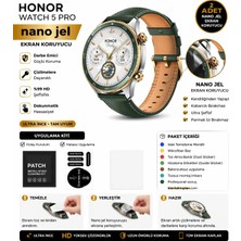 onlinekordon Honor Watch 5 Pro Uyumlu Nano Hidrojel Ekran Koruyucu 2 Adet Kırılmaz Darbe Emici Tam Koruma