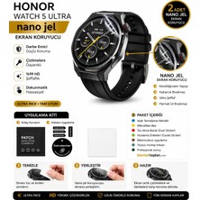 onlinekordon Honor Watch 5 Ultra Uyumlu Nano Hidrojel Ekran Koruyucu 2 Adet Kırılmaz Darbe Emici Tam Koruma
