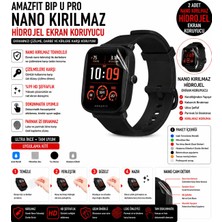 onlinekordon Amazfit Bip U Pro Uyumlu Nano Kırılmaz Hidrojel Ekran Koruyucu 2 Adet Darbe Emici Tam Koruma