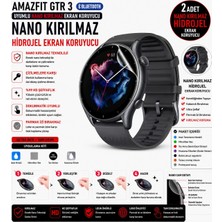 onlinekordon Amazfit Gtr 3 Bluetooth Uyumlu Nano Kırılmaz Hidrojel Ekran Koruyucu 2 Adet Darbe Emici Tam Koruma