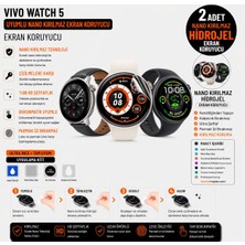 onlinekordon Vivo Watch 5 Uyumlu Nano Darbe Emici Kırılmaz Hidrojel Cam Ekran Koruyucu 2 Adet
