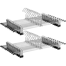 Songmics Songmıcs CRI006-20 Metal Kıyafet/pantolon Askısı, Pantolon, Çoraplar Etekler Için, 40 x 10,5 cm (Ekstra Geniş) Kaymaz, Krom Kaplama, 20 Adet