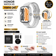 onlinekordon Honor Watch X5 Uyumlu Nano Hidrojel Ekran Koruyucu 2 Adet Kırılmaz Darbe Emici Tam Koruma
