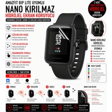 onlinekordon Amazfit Bip Lite Uyumlu Nano Kırılmaz Hidrojel Ekran Koruyucu 2 Adet Darbe Emici Tam Koruma
