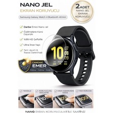 onlinekordon Samsung Galaxy Watch 4 Bluetooth 40MM Uyumlu Nano Jel Ekran Koruyucu 2 Adet Darbe Emici Tam Kaplayan