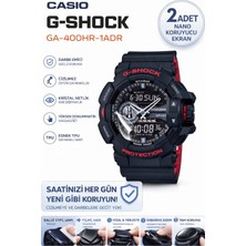 onlinekordon Casio GA-400HR-1ADR G-Shock Uyumlu Nano Jel Ekran Koruyucu 2 Adet Darbe Emici Çizilmez Tpu Film