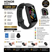 onlinekordon Honor Band 6 Uyumlu Nano Hidrojel Ekran Koruyucu 2 Adet Kırılmaz Darbe Emici Tam Koruma