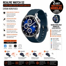 onlinekordon Realme Watch S2 Uyumlu Nano Darbe Emici Kırılmaz Hidrojel Cam Ekran Koruyucu 2 Adet