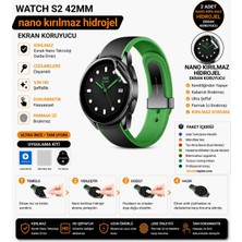 onlinekordon Xiaomi Watch S2 42MM Uyumlu Nano Hidrojel Ekran Koruyucu 2 Adet Kırılmaz Darbe Emici Tam Koruma