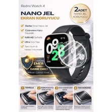 onlinekordon Redmi Watch 4 Uyumlu Nano Jel Ekran Koruyucu 2 Adet Darbe Emici Tam Kaplayan