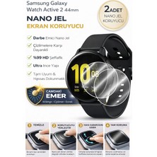 onlinekordon Samsung Galaxy Watch Active 2 44MM Uyumlu Nano Jel Ekran Koruyucu 2 Adet Darbe Emici Tam Kaplayan