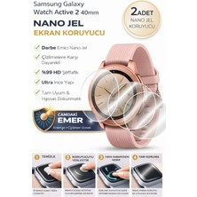 onlinekordon Samsung Galaxy Watch Active 2 40MM Uyumlu Nano Jel Ekran Koruyucu 2 Adet Darbe Emici Tam Kaplayan