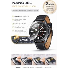 onlinekordon Samsung Galaxy Watch 3 45MM Uyumlu Nano Jel Ekran Koruyucu 2 Adet Darbe Emici Tam Kaplayan