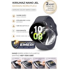 onlinekordon Samsung Galaxy Watch 5 40MM Uyumlu Nano Jel Ekran Koruyucu 2 Adet Darbe Emici Tam Kaplayan