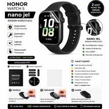 onlinekordon Honor Watch 5 Uyumlu Nano Hidrojel Ekran Koruyucu 2 Adet Kırılmaz Darbe Emici Tam Koruma