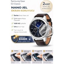 onlinekordon Samsung Gear S3 Classic Uyumlu Nano Jel Ekran Koruyucu 2 Adet Darbe Emici Tam Kaplayan