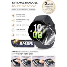 onlinekordon Samsung Galaxy Watch 5 44MM Uyumlu Nano Jel Ekran Koruyucu 2 Adet Darbe Emici Tam Kaplayan
