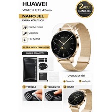 onlinekordon Huawei Watch Gt3 Elegant Style 42MM Uyumlu Nano Jel Ekran Koruyucu 2 Adet Güçlendirilmiş Darbe Emici