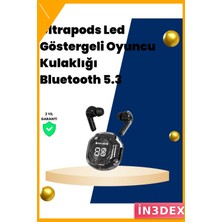 İn3dex Kablosuz Bluetooth 5.3 Kulaklık 30MM Sürücü LED Ekranlı Mikrofonlu