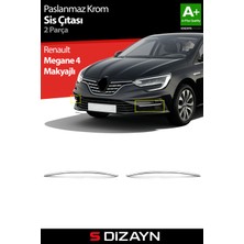 S-Dizayn Renault Megane 4 Makyajlı Krom Sis Çıtası 2 Prç 2020 Üzeri A+ Kalite