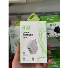 Rio 18W 3 Çoklu USB Girişli Şarj Adaptörü Bütün USB Girişleri Ile Uyumlu