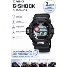 onlinekordon Casıo G-Shock G-9200-1DR Uyumlu Nano Jel Ekran Koruyucu 2 Adet Darbe Emici Çizilmez Tpu Film