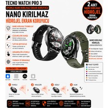 onlinekordon Tecno Watch Pro 3 Uyumlu Nano Darbe Emici Kırılmaz Hidrojel Cam Ekran Koruyucu 2 Adet