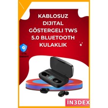 İn3dex Bluetooth Kulaklık V5.0 40MAH Abs Gövdeli Siyah