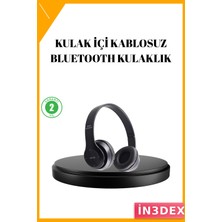 İn3dex Kablosuz Bluetooth 5.0 Kulaklık Extra Bass Tf Kart Aux Girişli