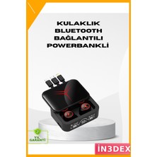 İn3dex Bluetooth Kablosuz Kulaklık Powerbank Şarj Kutusu Dokunmatik Kontrol