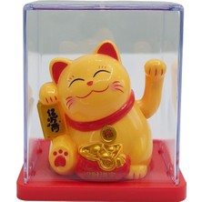 Dünyadan Hediyeler Maneki Neko El Sallayan Mini Şans Kedisi Krem Solar Güneş Enerjili 5X5CM Y8KRM08