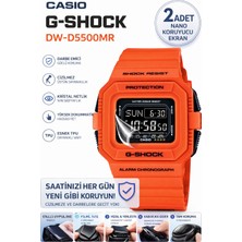 onlinekordon Casio G Shock Dw D5500MR Uyumlu Nano Jel Ekran Koruyucu 2 Adet Darbe Emici Çizilmez Kırılmaz Film