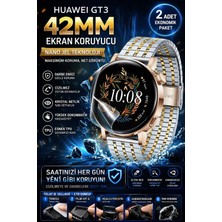 onlinekordon Huawei Watch Gt3 42MM Uyumlu Nano Jel Ekran Koruyucu 2 Adet Darbe Emici Çizilmez Kırılmaz Tpu Film