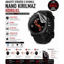 onlinekordon Amazfit Stratos 3 Uyumlu Nano Kırılmaz Hidrojel Ekran Koruyucu 2 Adet Darbe Emici Tam Koruma