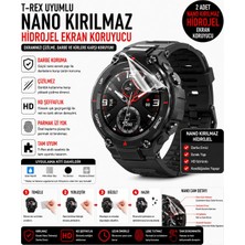 onlinekordon Amazfit T-Rex Uyumlu Nano Kırılmaz Hidrojel Ekran Koruyucu 2 Adet Darbe Emici Tam Koruma