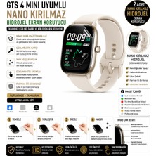 onlinekordon Amazfit Gts 4 Mini Uyumlu Nano Kırılmaz Hidrojel Ekran Koruyucu 2 Adet Darbe Emici Tam Koruma