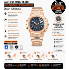onlinekordon Patek Philippe Nautilus 5990/1R-001 Uyumlu Nano Darbe Emici Kırılmaz Hidrojel Cam Ekran Koruyucu 2 Adet