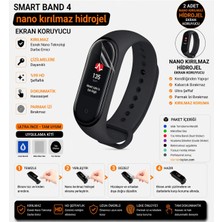 onlinekordon Xiaomi Smart Band 4 Uyumlu Nano Hidrojel Ekran Koruyucu 2 Adet Kırılmaz Darbe Emici Tam Koruma