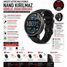 onlinekordon Amazfit Active Max Uyumlu Nano Kırılmaz Hidrojel Ekran Koruyucu 2 Adet Darbe Emici Tam Koruma