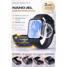 onlinekordon Huawei Watch Fit 3 Uyumlu Nano Jel Ekran Koruyucu 2 Adet Güçlendirilmiş Darbe Emici