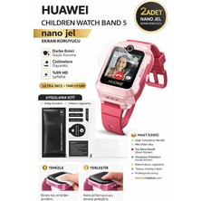 onlinekordon Huawei Children Watch Band 5 Uyumlu Nano Jel Ekran Koruyucu 2 Adet Güçlendirilmiş Darbe Emici