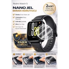 onlinekordon Redmi Watch 5 Uyumlu Nano Jel Ekran Koruyucu 2 Adet Darbe Emici Tam Kaplayan