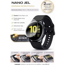 onlinekordon Samsung Galaxy Watch 4 Bluetooth 44MM Uyumlu Nano Jel Ekran Koruyucu 2 Adet Darbe Emici Tam Kaplayan
